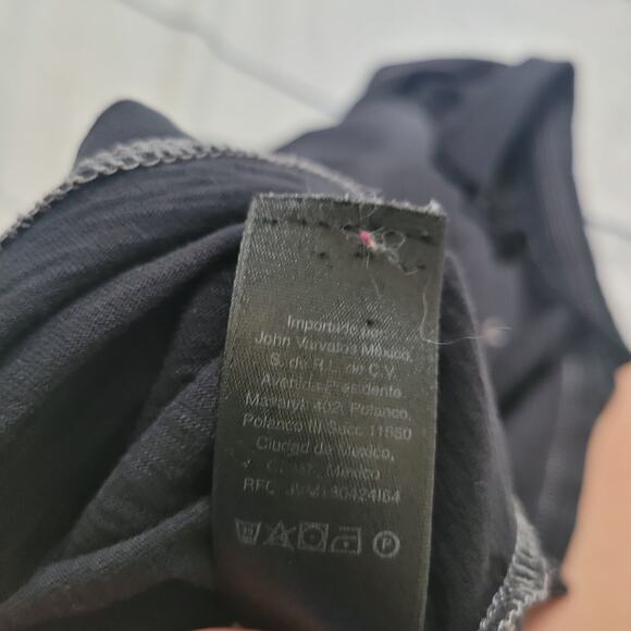 John Varvatos Star USA Size L Black Peace Polo shirt modern minimal sleek smart - Picture 9 of 11